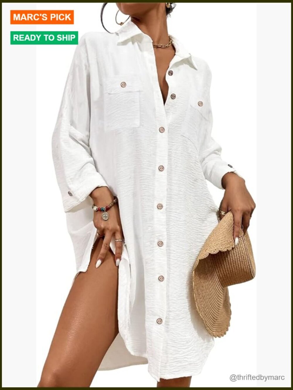 Modern Swimsuit Cover Up Blouse Button Down Shirt Dresses Tops